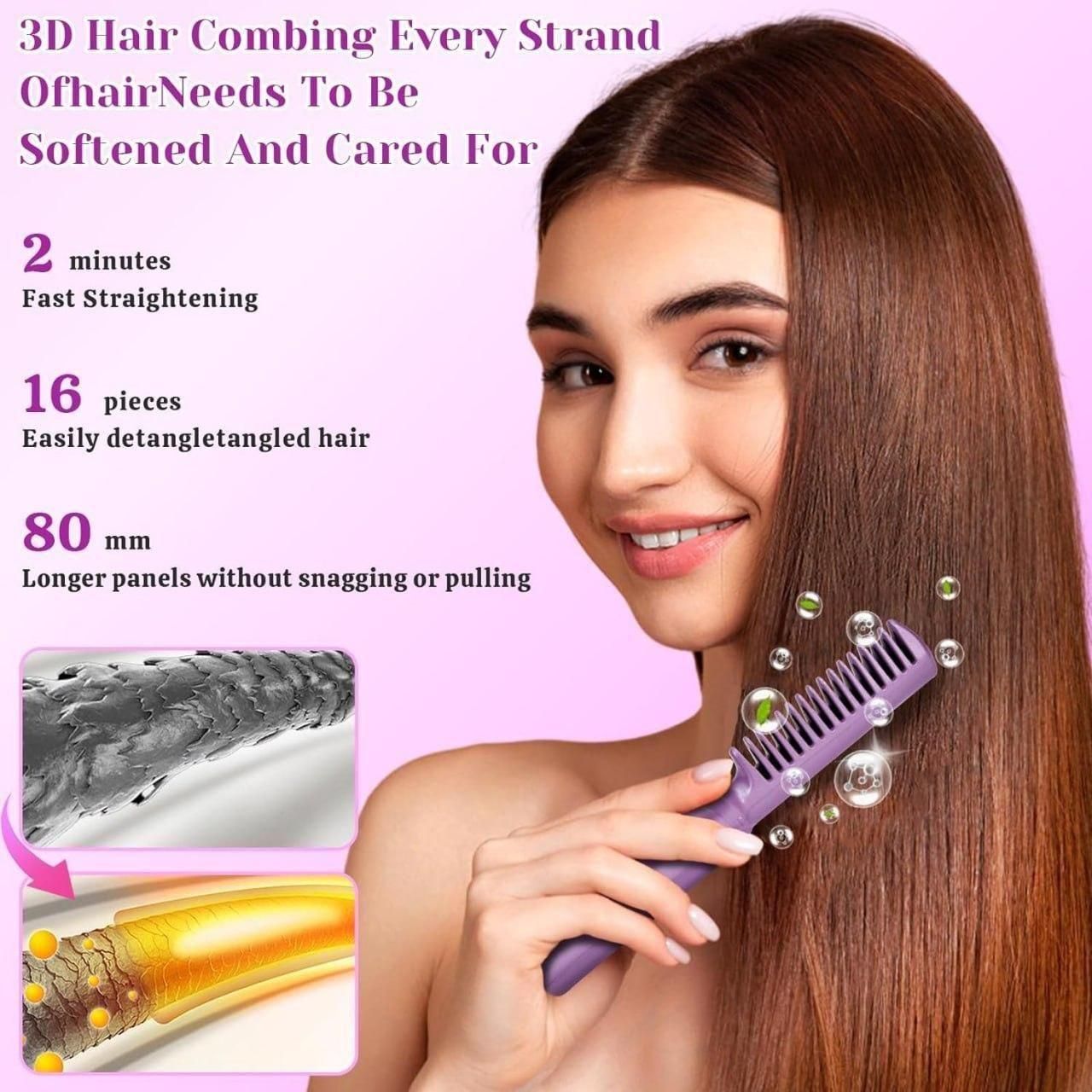 Vezzo Portable Mini Hair Straightener Cordless Rechargeable Mini Adjustable Hair Straightener Hot Comb